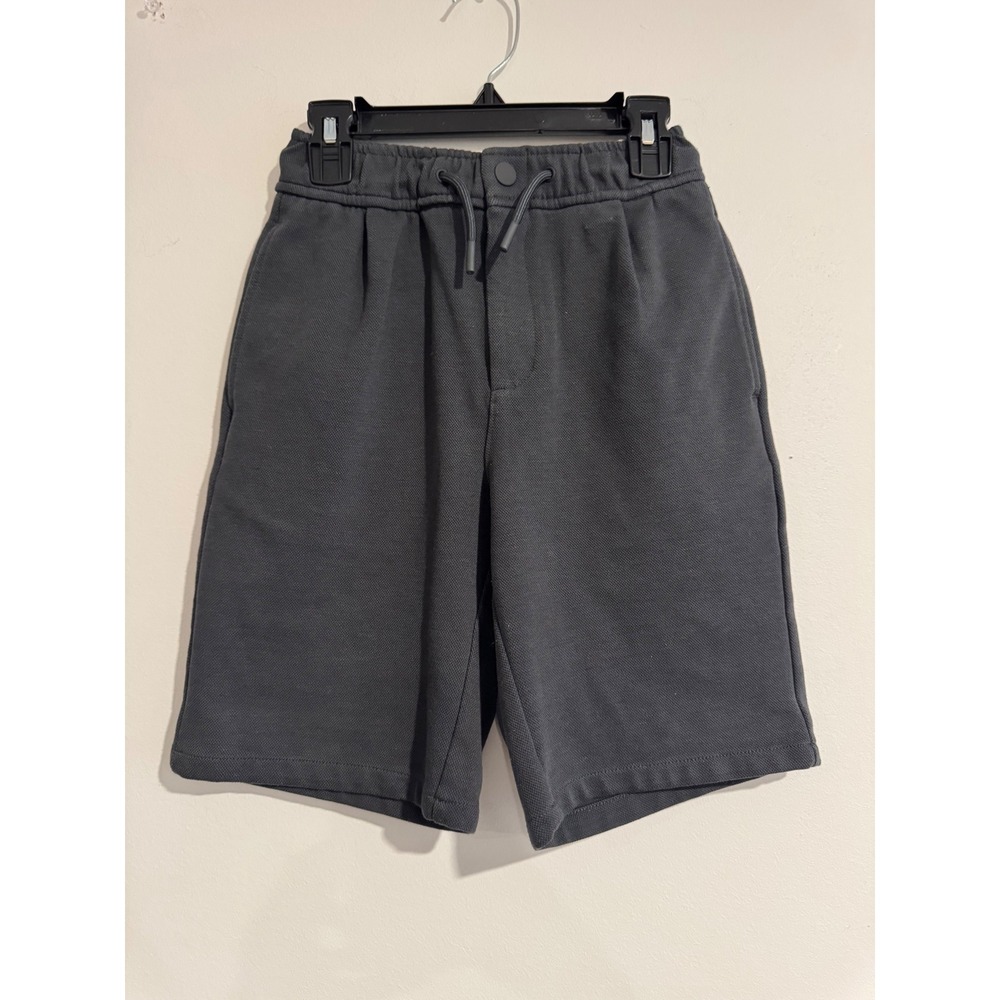 Zara Pique Knit Shorts Boys Size 10 Charcoal Grey Drawstring Waist